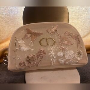Dior Embroidered Mesh Makeup Bag